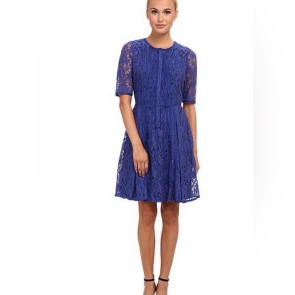 BCBGMaxAzria Royal Blue Lace Midi Dress